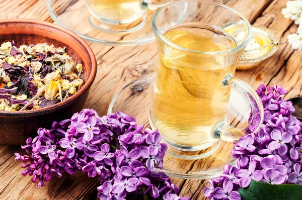 Csokor Orgona Csésze Tea Flower Tea — Stock Fotó