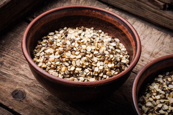 Biologische Mung Bonen Keramische Kom Natuurlijke Ingrediënten — Stockfoto