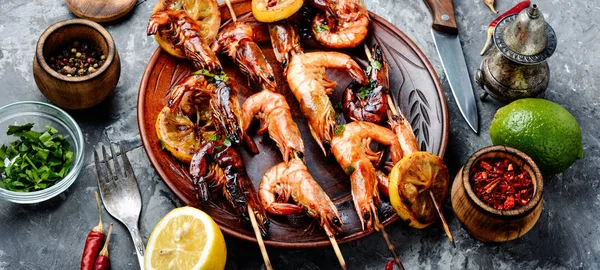 Grilled shrimp skewers