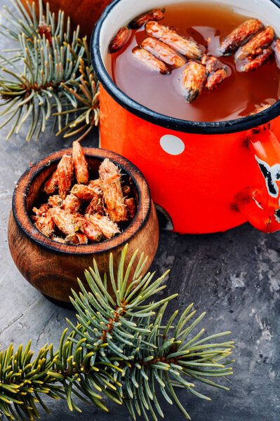 Cup of fresh herbal tea