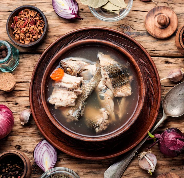 Национальный русский рыбный суп — стоковое фото