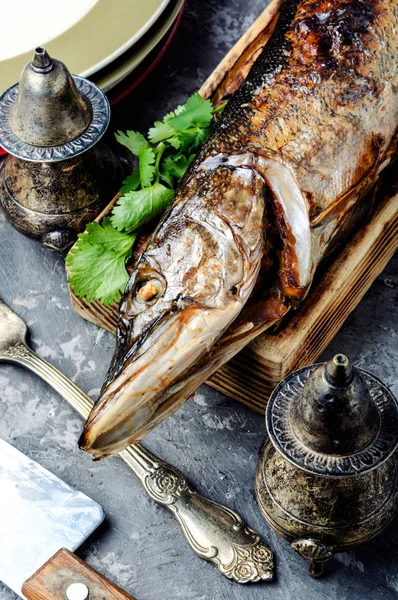 Pike stuffed with mushrooms — Stock Image Pike stuffed with mushrooms Stock Picture