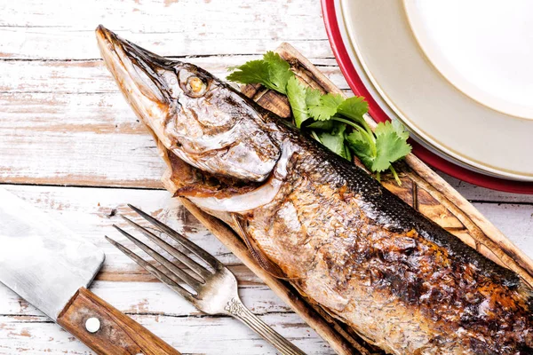 Pike stuffed with mushrooms — Stock Image Pike stuffed with mushrooms Royalty Free Stock Images