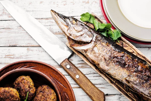 Pike stuffed with vegetables — Stock Image Pike stuffed with vegetables Royalty Free Stock Photos