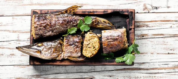 Pike stuffed with vegetables — Stock Image Pike stuffed with vegetables Stock Picture