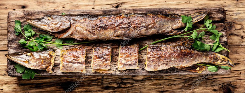 Pike stuffed with vegetables — Stock Image Pike stuffed with vegetables Royalty Free Stock Photos