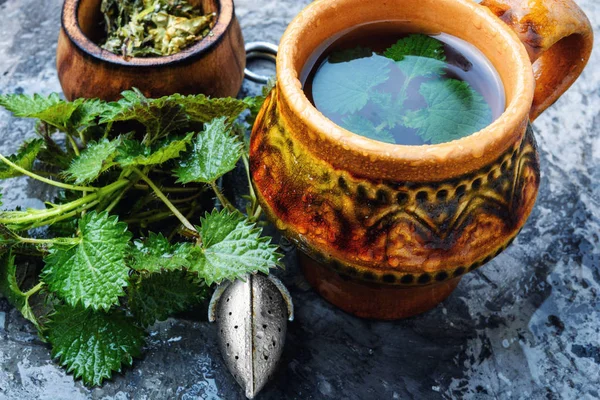 Healing tea with nettle — Stock Photo, Image