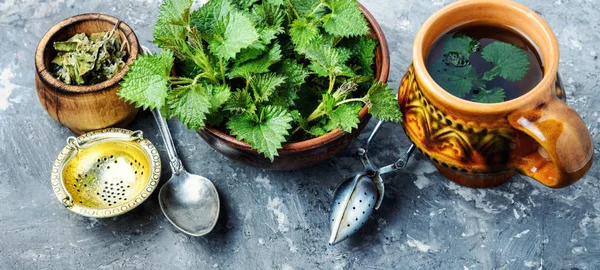 Té con ortigas frescas — Foto de Stock