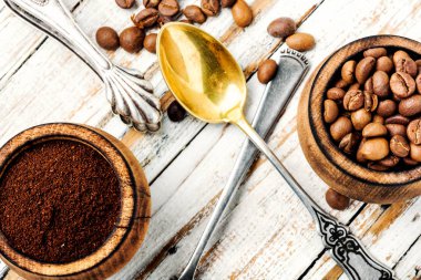 Kahve çekirdekleri ve zemin