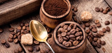 Kahve çekirdekleri ve zemin