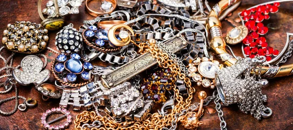 Coleções de jóias e bijouterie — Fotografia de Stock