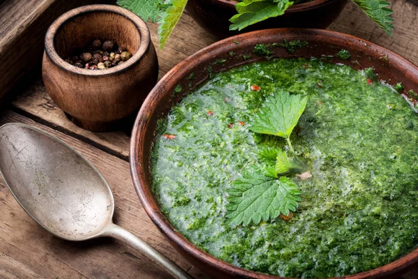 Nettle leaf soup — Stock Image Nettle leaf soup Royalty Free Stock Images