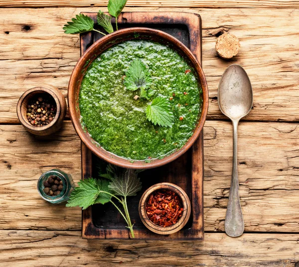 Russian traditional nettle soup — Stock Image Russian traditional nettle soup Stock Photo
