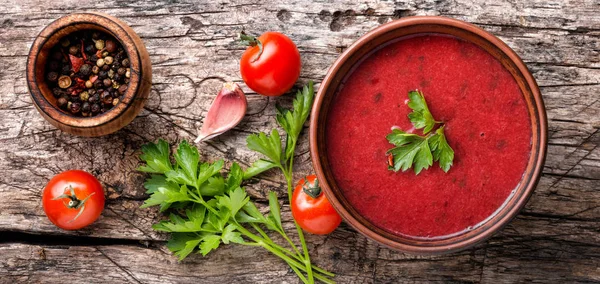 Traditional cold gazpacho soup — Stock Photo, Image