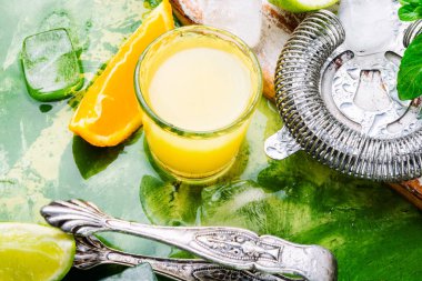 Orange cocktail with ice