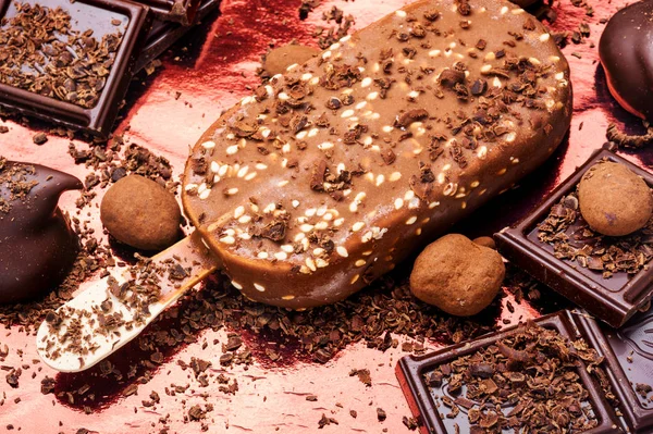 Chocolate ice lolly — Stock Photo, Image