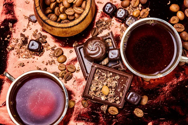 Chocolade met koffie — Stockfoto