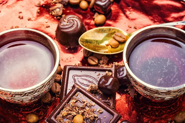 Koffie en chocolade — Stockfoto