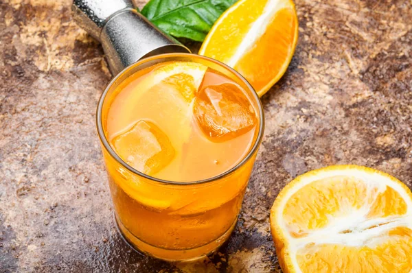 Orange drink with ice