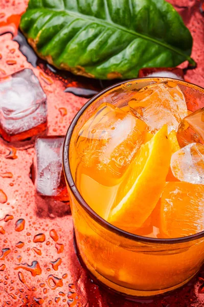 Orange drink with ice