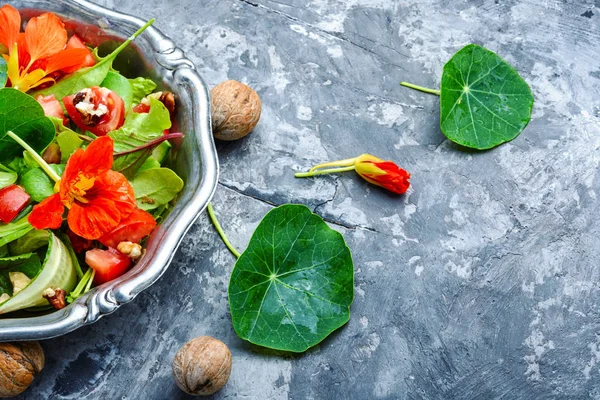 Летний салат настурция — стоковое фото