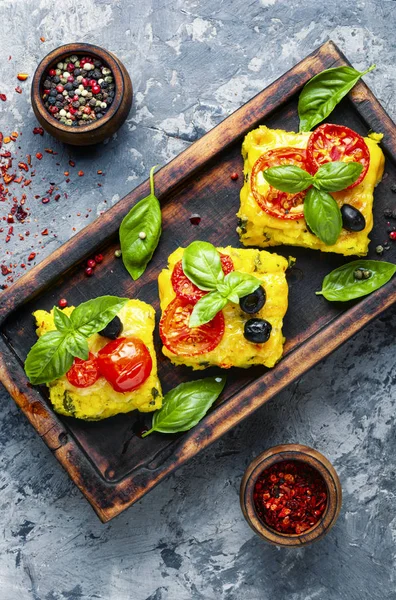 Polenta prato de farinha de milho italiano — Fotografia de Stock