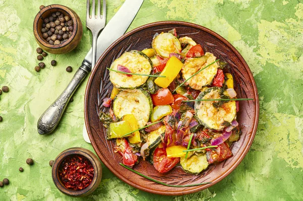 Grilled zucchini in Greek — Stock Photo, Image