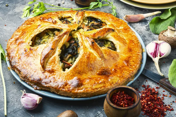 Tarte aux légumes aux champignons — Photo