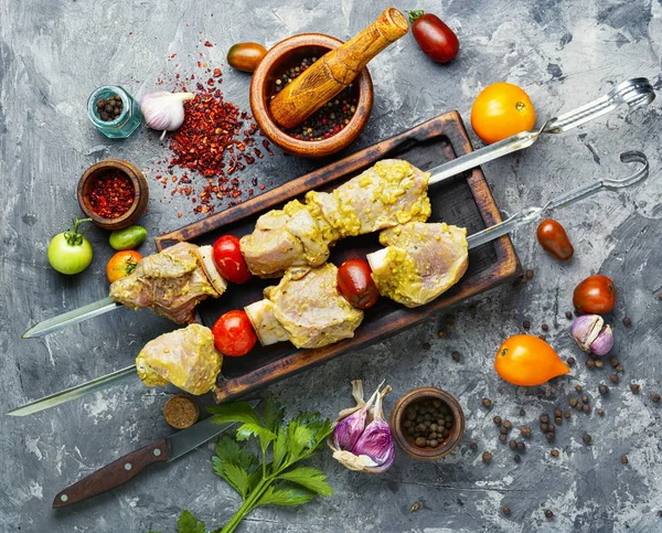 Kebab cru de carne — Fotografia de Stock