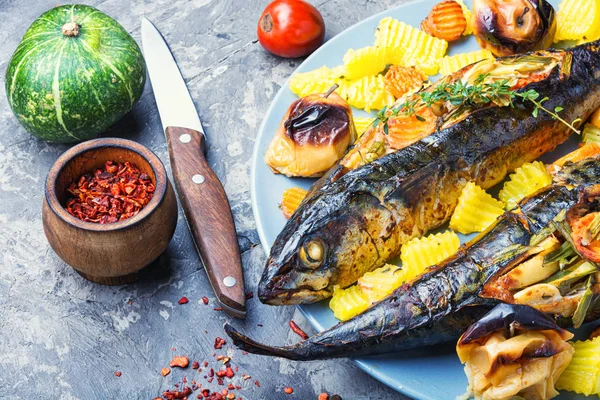 Kabak dolgulu fırında balık