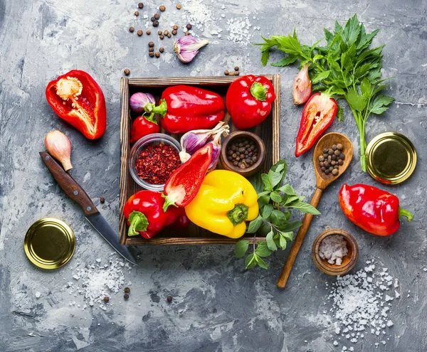 Autumn canning pepper — Stock Image Autumn canning pepper Stock Photo