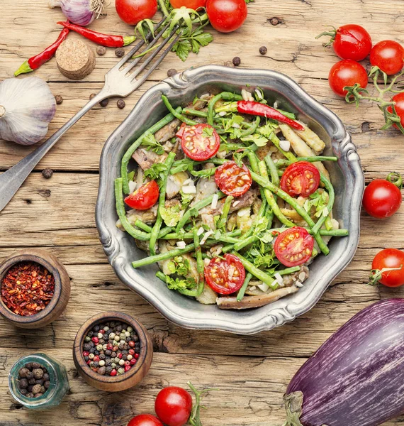 Sallad med sparris bönor — Stockfoto