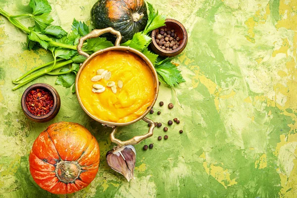 Soupe végétalienne aux citrouilles — Photo