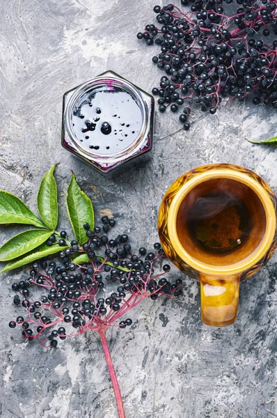 Elderberry autumn jam — Stock Photo, Image