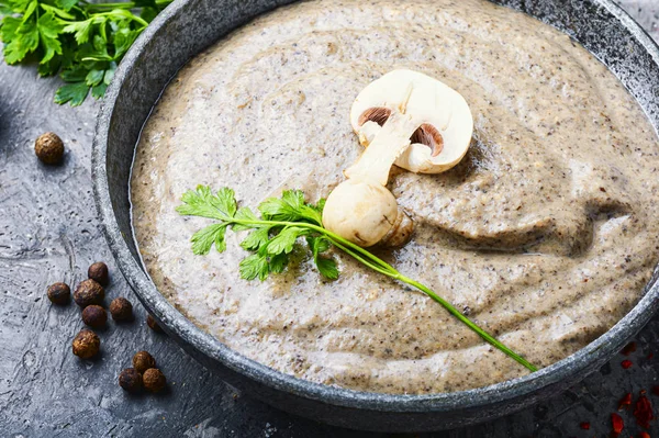 Creamy mushroom soup — Stock Photo, Image