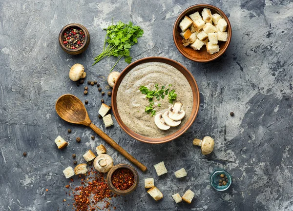 Delicious mushroom soup — Stock Photo, Image