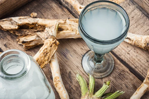 Alcoholic tincture on horseradish — Stock Photo, Image