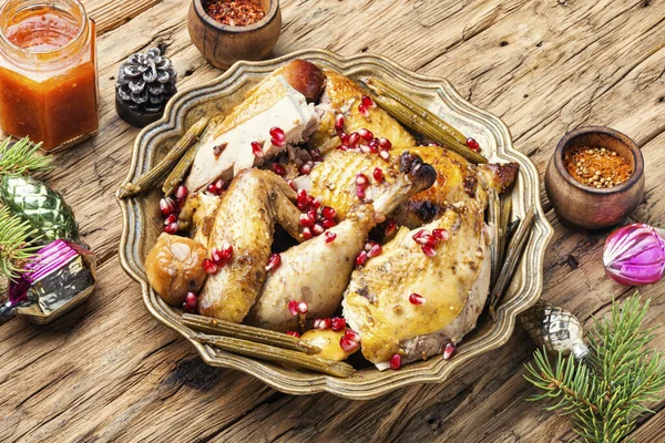 Pavo al horno o pollo — Foto de Stock