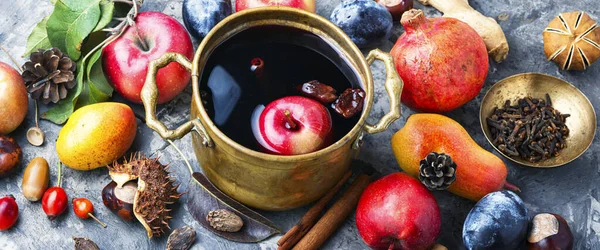 따뜻한 Mulled 와인 — 스톡 사진