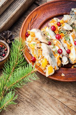 Balık rulosu parçaları.