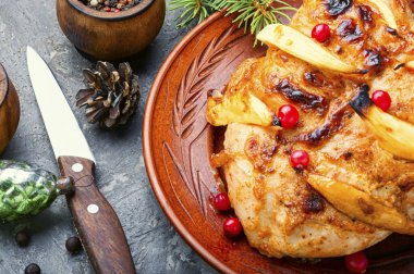 Noel kızarmış tavuk göğsü.