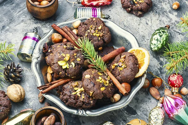 Festive chocolate cookie — ストック写真