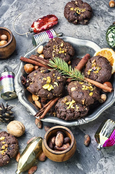 Festive chocolate cookie — Stock Photo, Image