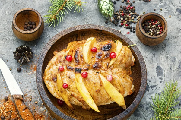 Carne de frango assada de Natal — Fotografia de Stock