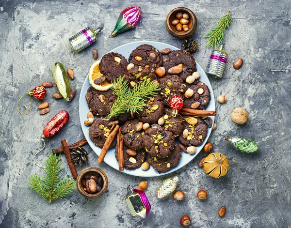 Festive chocolate cookie — ストック写真