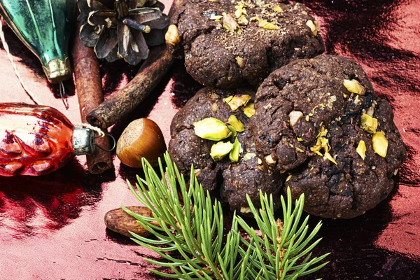 Biscoito de chocolate festivo — Fotografia de Stock