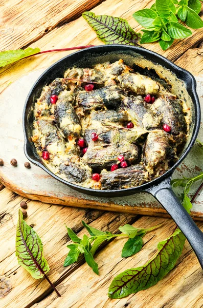Dolma Sarma Stuffed Sorrel Leaves Rice Meat Oriental Cuisine — стоковое фото