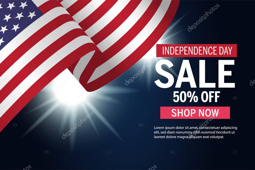 Independence Day sale sign vector template