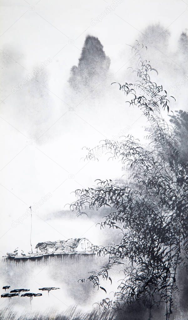 Chinese traditional painting of landscape