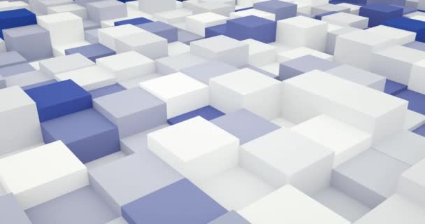 Looping Cubo Animação Fundo Abstrato Caixa Branca Deslocamento — Vídeo de Stock